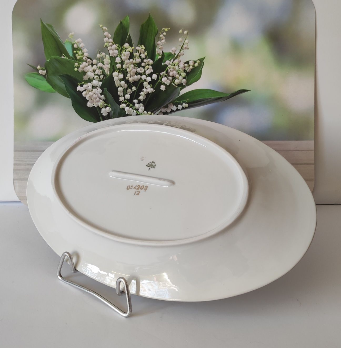 Piękna stara porcelana różą Chodzież półmisek