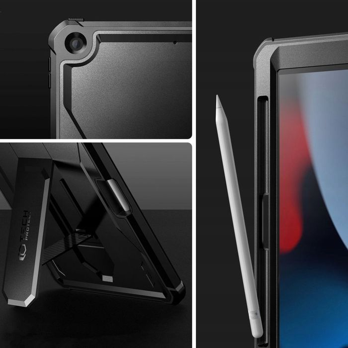 Etui Kevlar Pro Tech-Protect do iPada 10.2 - Ochrona 360° - Czarny