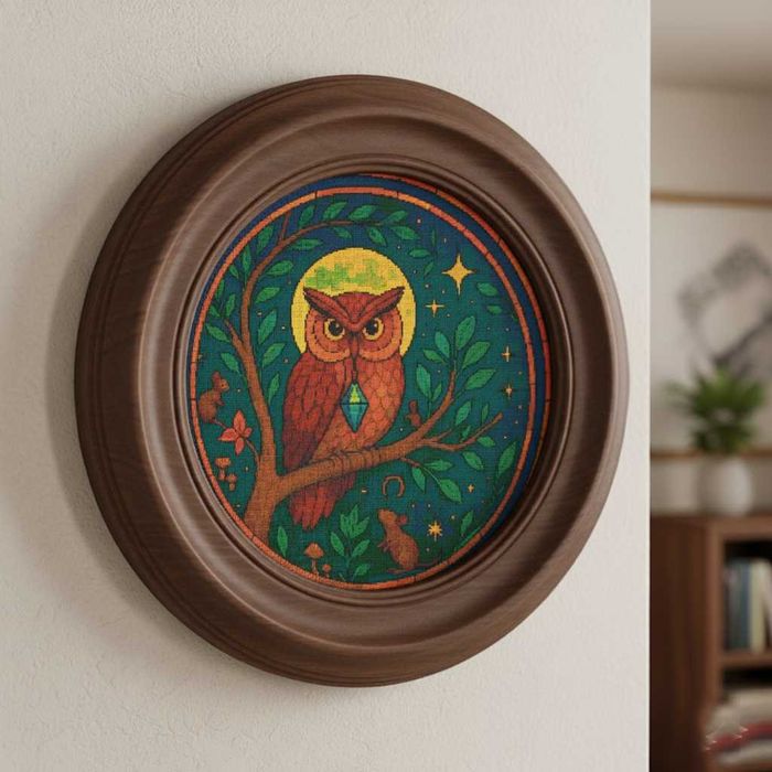 Схема вишивки хрестиком Лісова сова