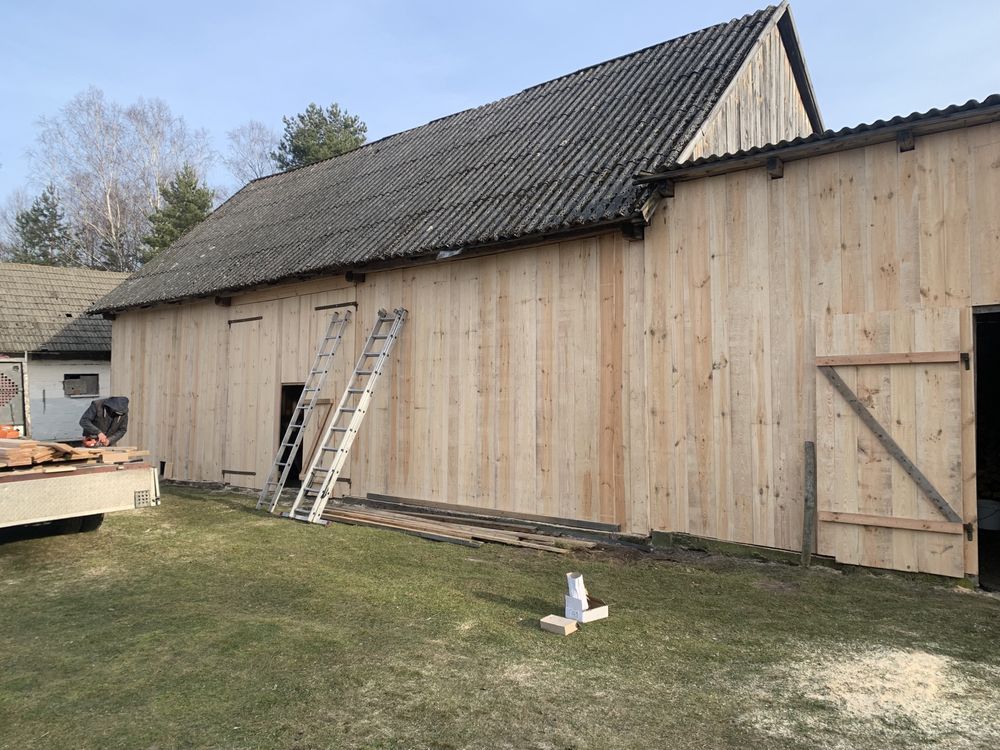Skup starych desek, stodoła, rozbiórka, wymiana, stare drewno