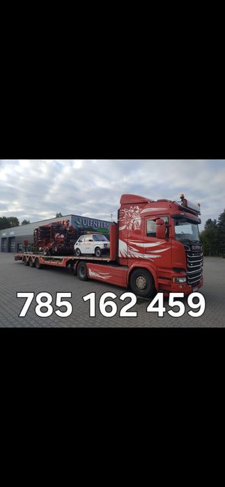 Transport maszyn laweta niskopodwozie platforma tandem