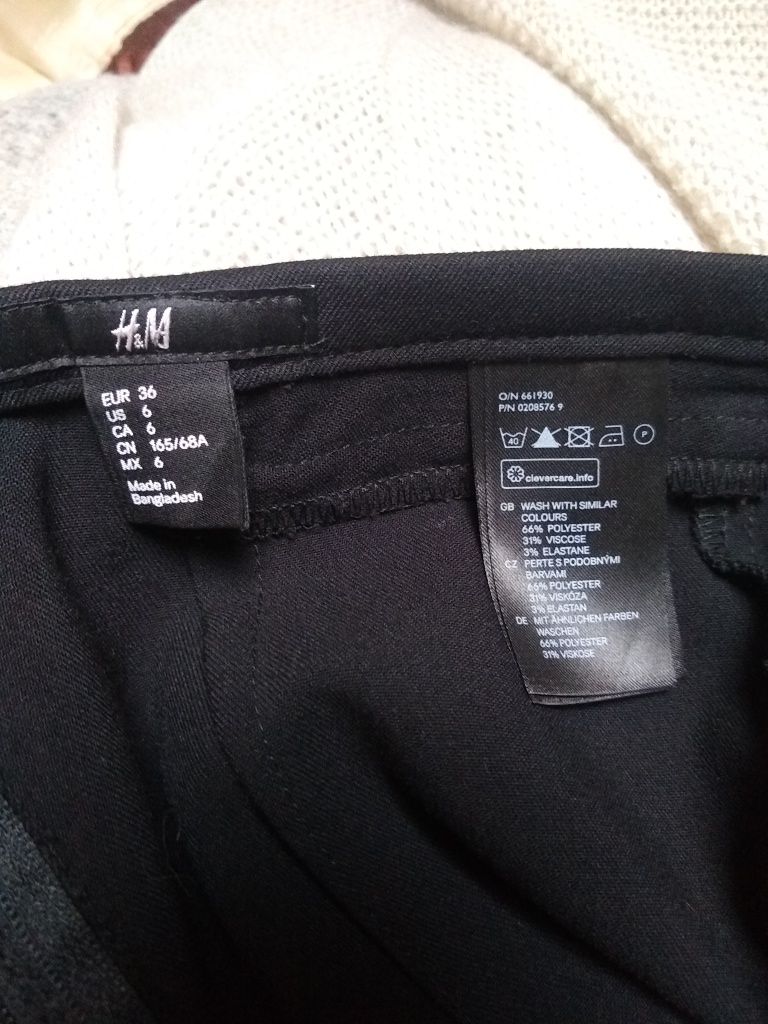 Nowa H&M HM spódnica czarna zameczki 36 S