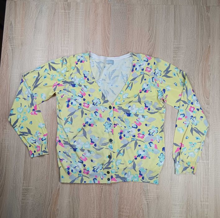 Żółty bawełniany sweterek damski H&M rozmiar M