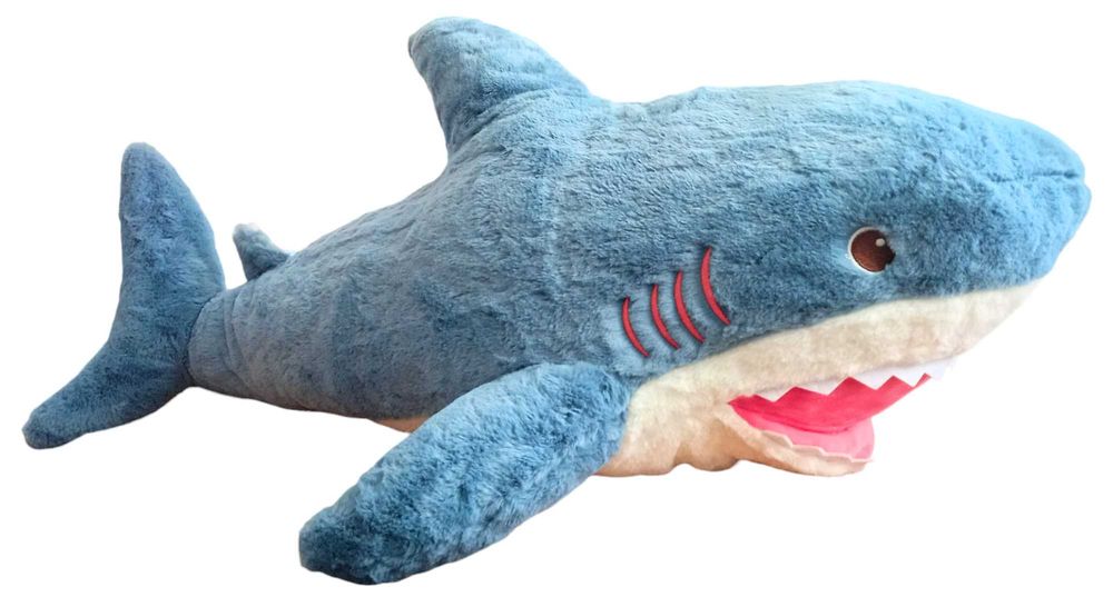 Акула очень большая мягкая плюшевая игрушка 70 см Икеа Shark doll