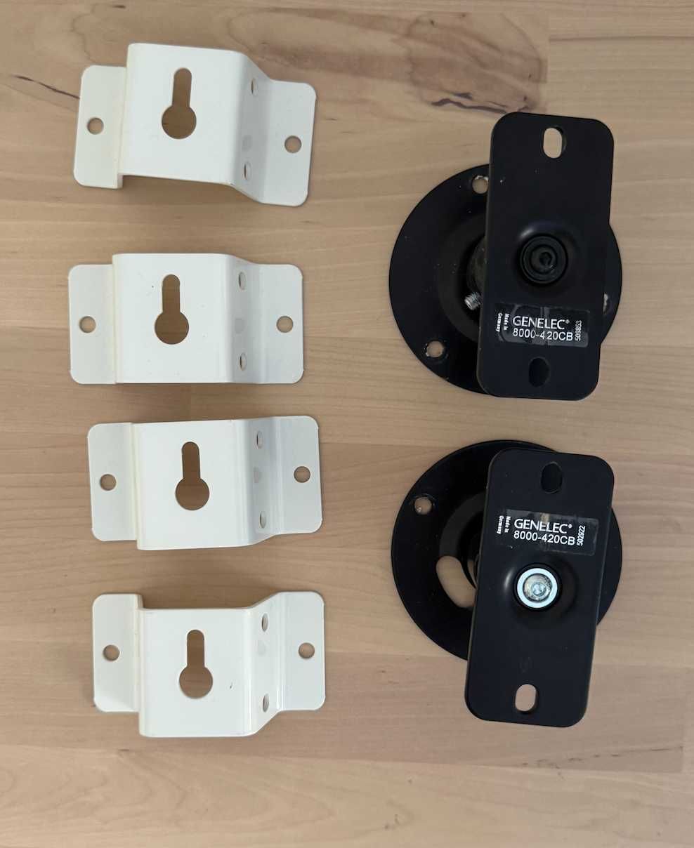 Genelec G One x 2 speakers + wall mounts