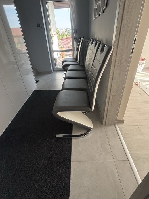 Krzesła tapicerowane szare do kuchni, jadalni, salonu nowoczesne Gamis