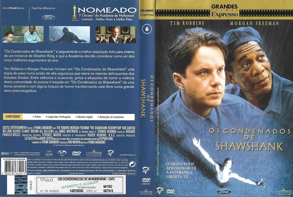 Os Condenados de Shawshank - - - Filme - - - - - DVD