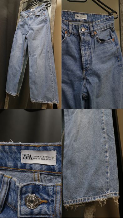 4 брюки Джинси  палаццо zara чорні жіночі штани