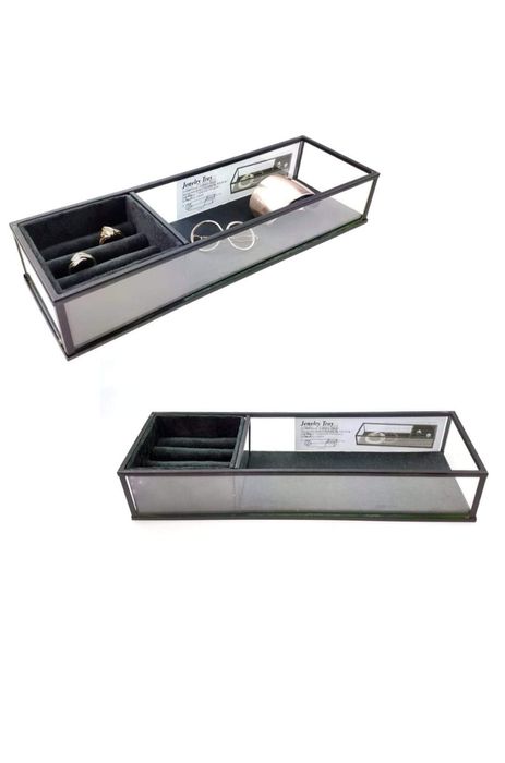 Szkatułka taca na biżuterię welurowa