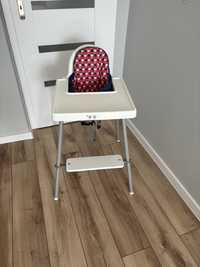 Krzesełko do karmienia Ikea Antilop z podnóżką oraz poduszka