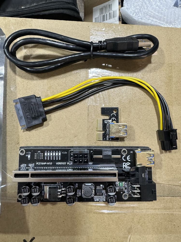 Райзер Sata 6 Pin v010S Plus USB 3.0 PCI-E 1X - 16X