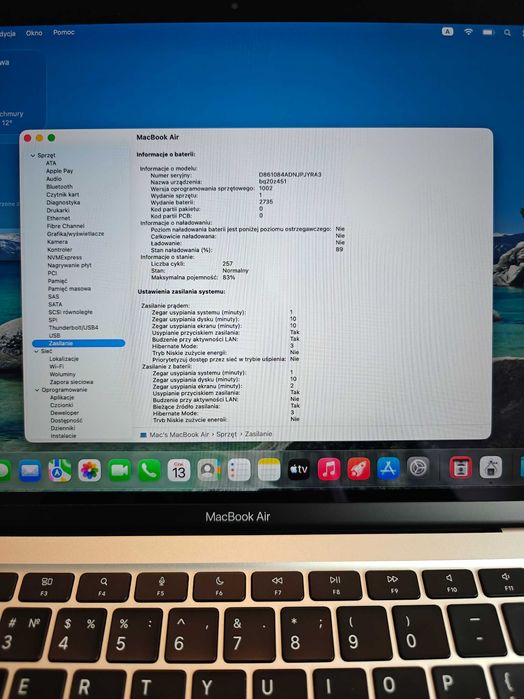 Apple MacBook Air A2337 M1 | 8GB | 256GB | Retina | macOS | Ładowarka