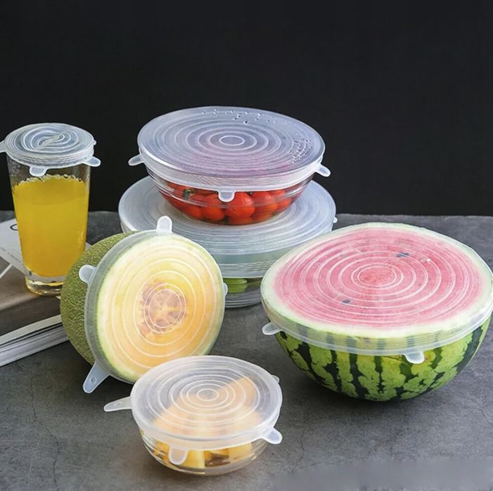 Pokrywki Silikonowe Uniwersalne Do Żywności Zestaw 6 Sztuk