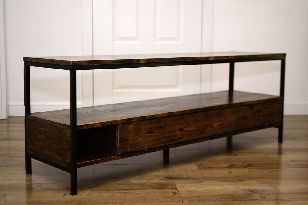 Komoda RTV, industrial wood & steel