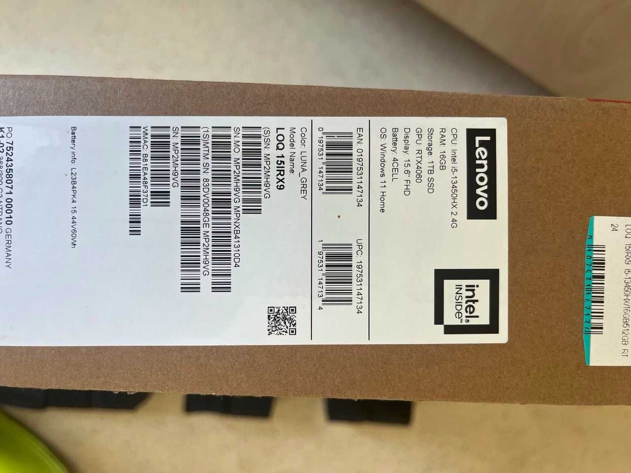 Lenovo LOQ 15IRX9 Core i5-13450HX/RTX 4060/16GB/SSD 1Tb/IPS 144Hz