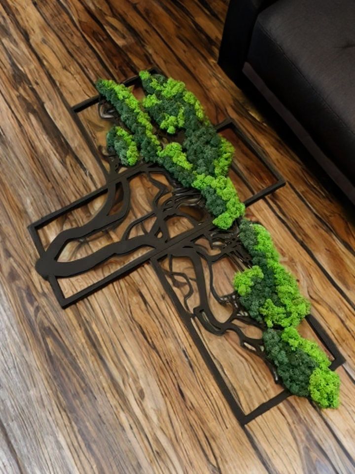 Drzewko bonsai Tryptyk. Mech Chrobotek. Dekorację wnętrz. Prezent.