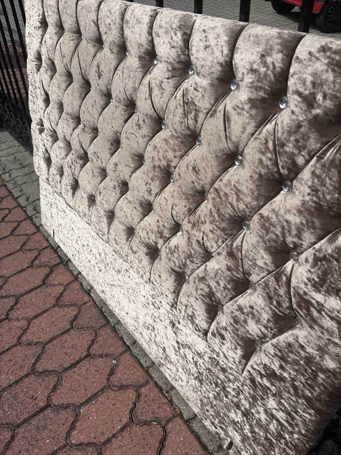 Pikowane wezgłowie, zagłówek, panel, oparcie w stylu Glamour, kryształ