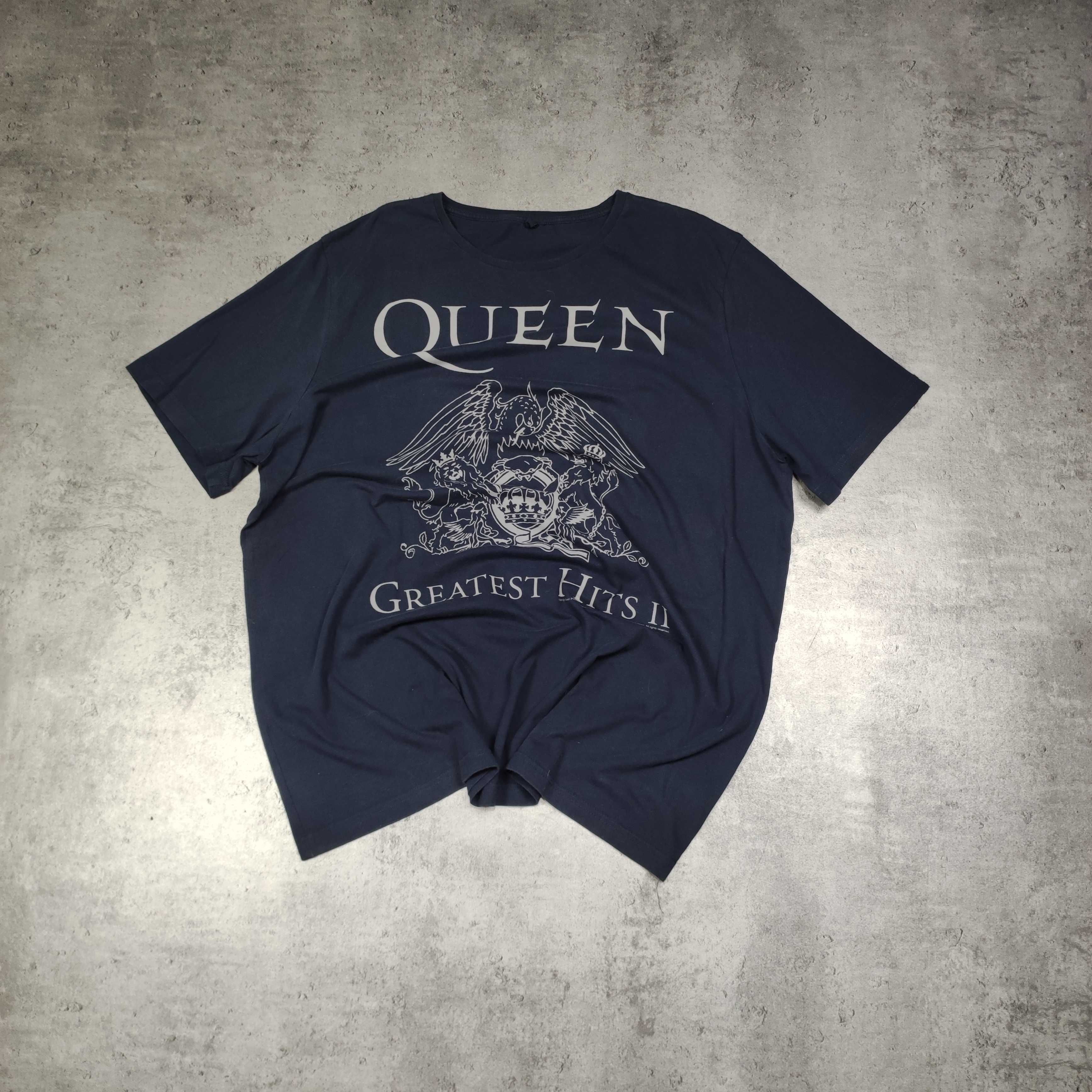 MESKA Koszulka Granatowa Queen Duże Logo Licencja Oficjalna Bawełna