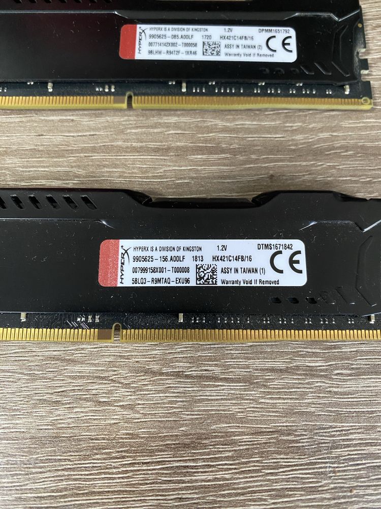 Kingston Hyperx Fury 2 x 16 32 gb гигабайта 2133 частота ddr 4