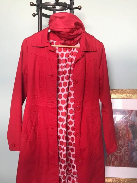 Trencz bawełna, barwna podszewka