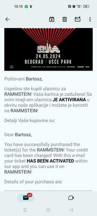 Bilety Rammstein Belgrad 24.05.2024