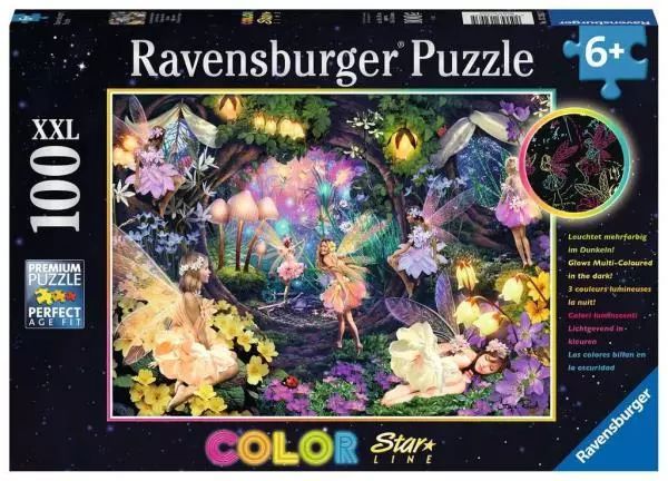 Puzzle 100 elementów XXL. Ogród wróżek. Ravensburger