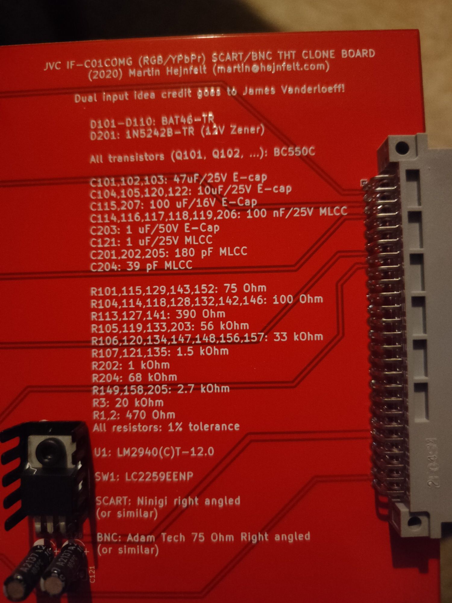 Плата расширения для мониторов pvm jvc if-c01comg scart