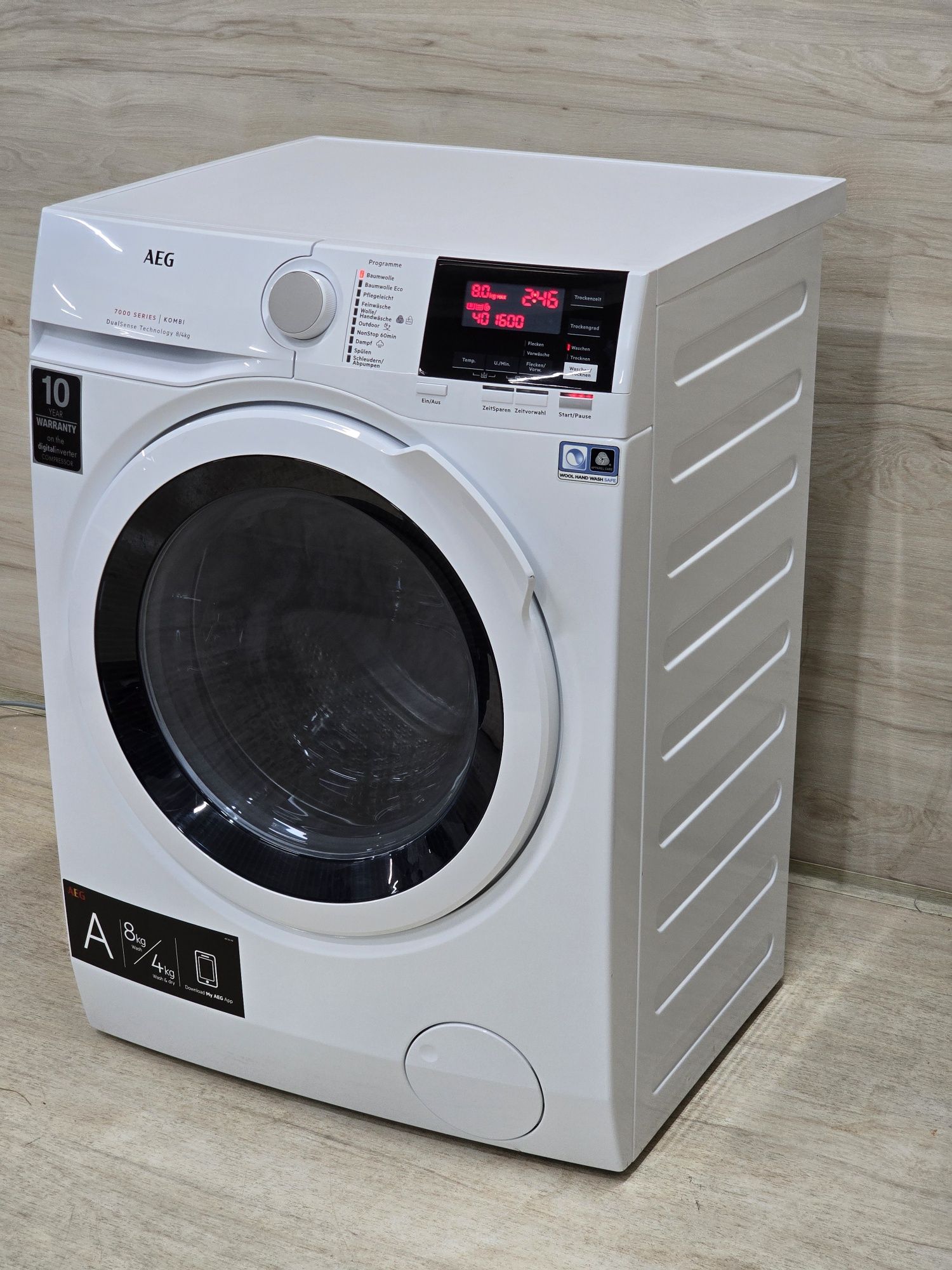 Топ.2в1 Пральна+Сушильна машина AEG 7000series 8/4кг Пар глибина 50см