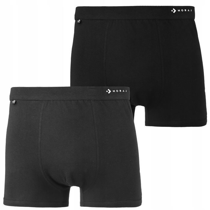Bokserki Męskie Bawełna Gładkie Klasyczne Dopasowane Moraj  2-Szt XL