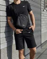 Летний мужской комплект Nike Adidas Футболка Шорты Спортивный костюм