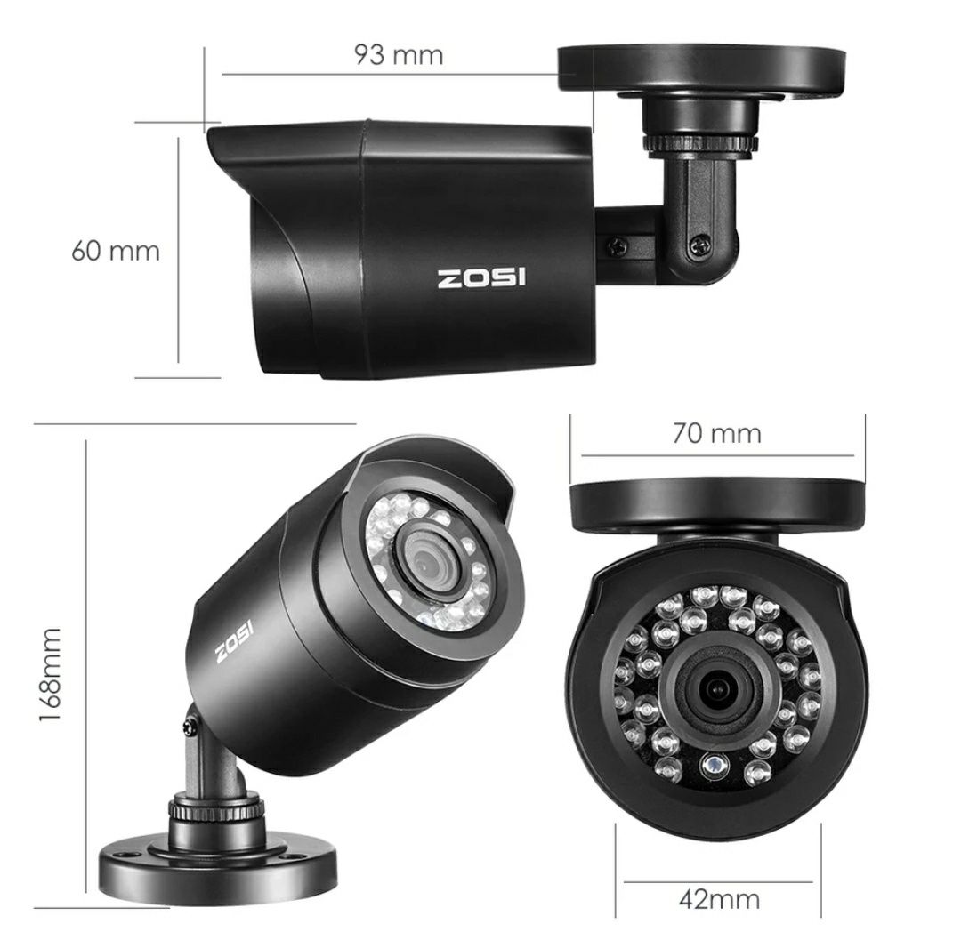 Sistema Vídeovigilância CCTV Zosi HD 4CH com 2 câmeras (Novo)