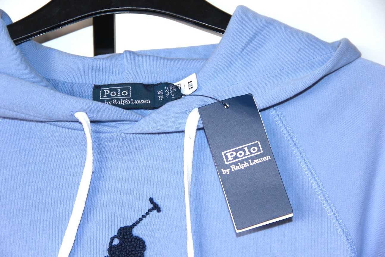 Ralph Lauren niebieska błękitna bluza damska z kapturem xs 34 36 s