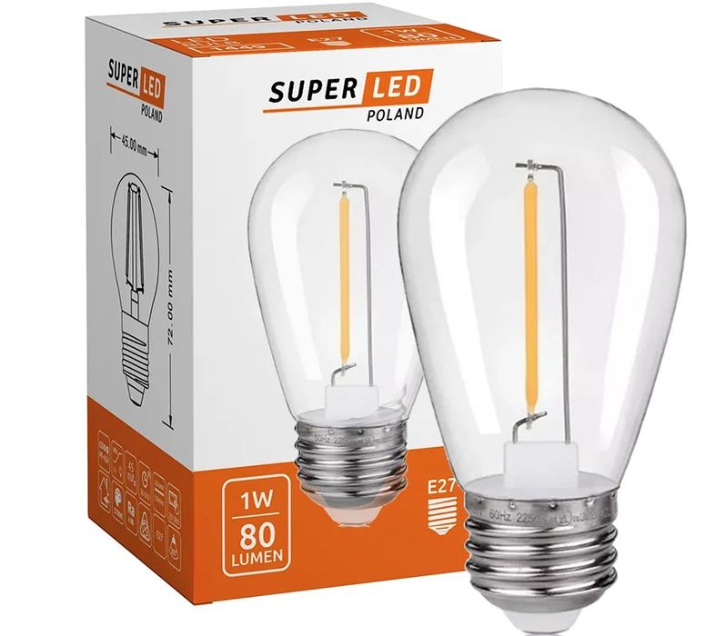 Oświetlenie ogrodowe 20m + 20x E27 LED – idealne na taras i imprezy