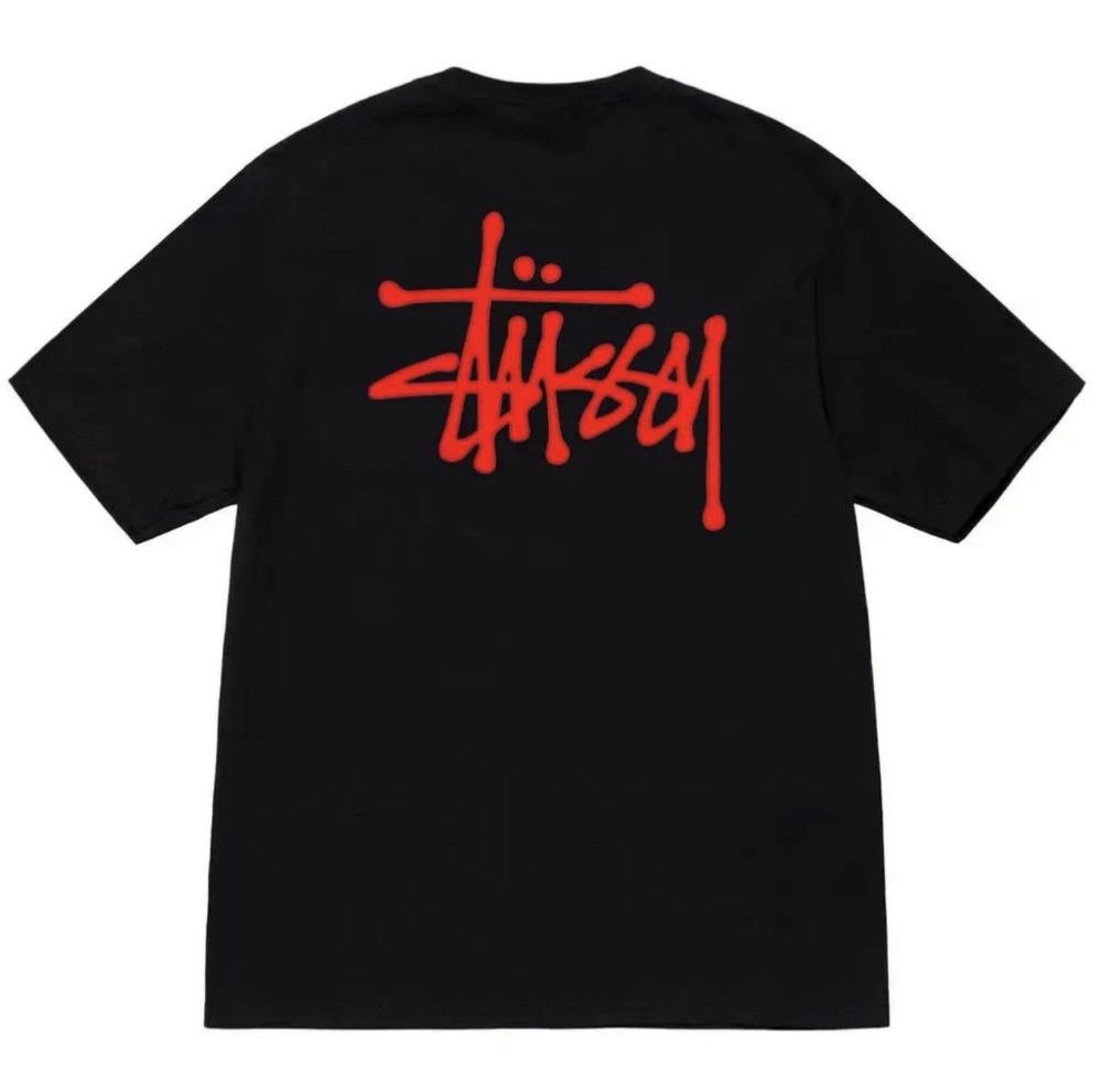 Мужские футболки Stussy Logo Стусси черные белые унисекс тишка шорты
