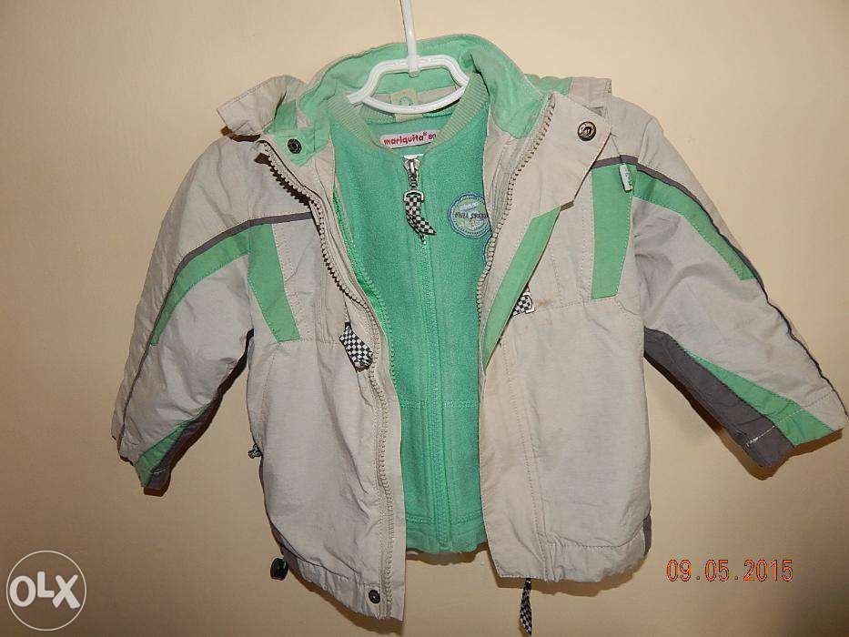 Курточка двойка + флисовая кофтачка на молнии для мальчика 80 mariqut