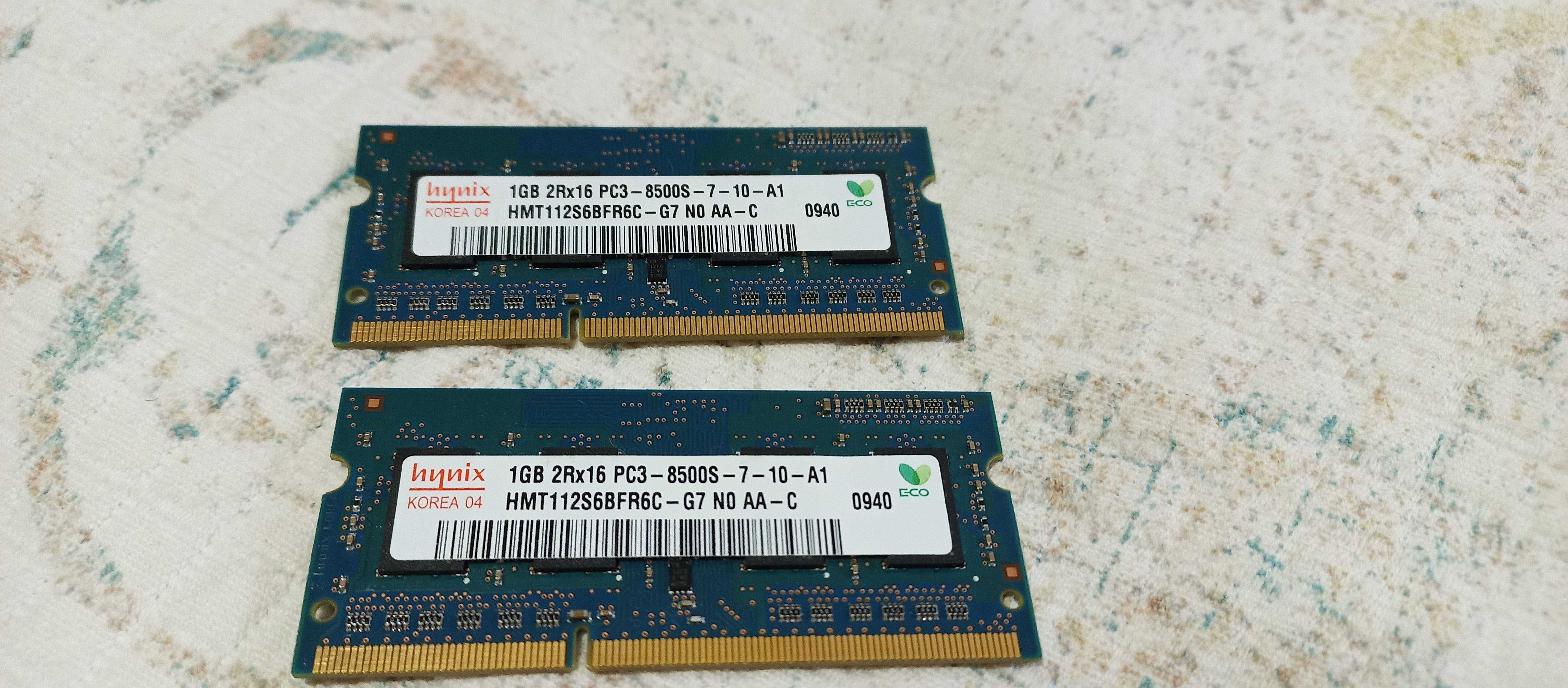 RAM DDR3 so-dimm 2x1Gb Hynix оперативна пам'ять