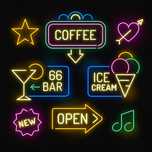 Неонові вивіски Бар, Кальян, Beauty, неонова вивіска Coffee