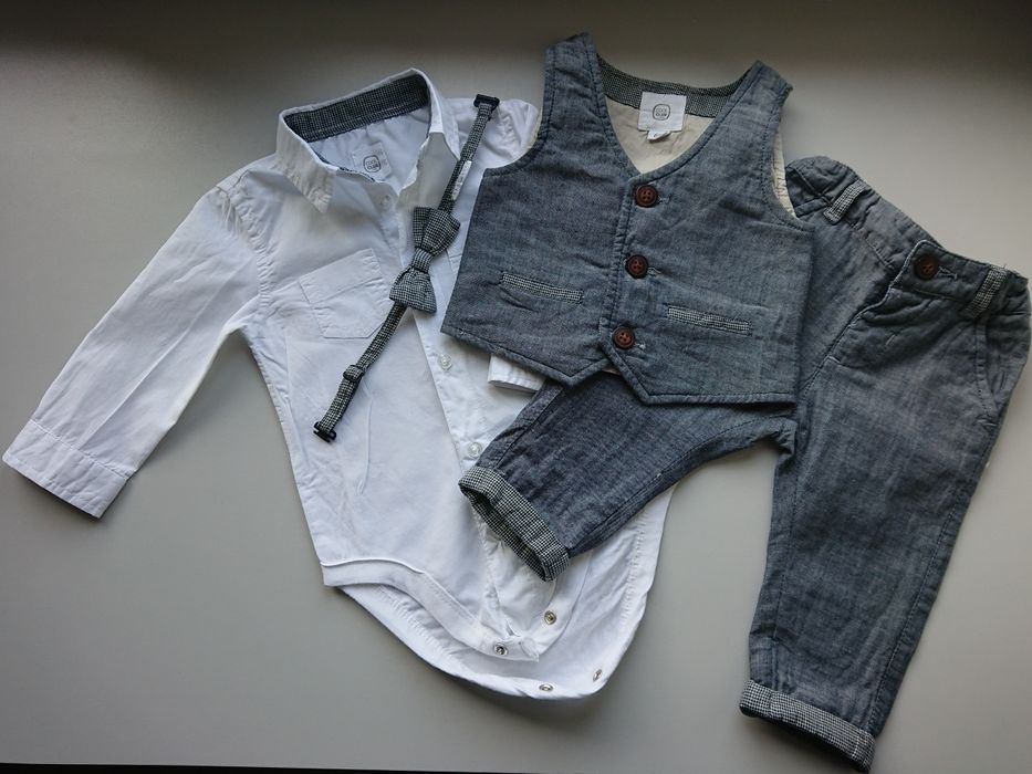 Komplet garnitur na chrzest/ wesele rozmiar 68