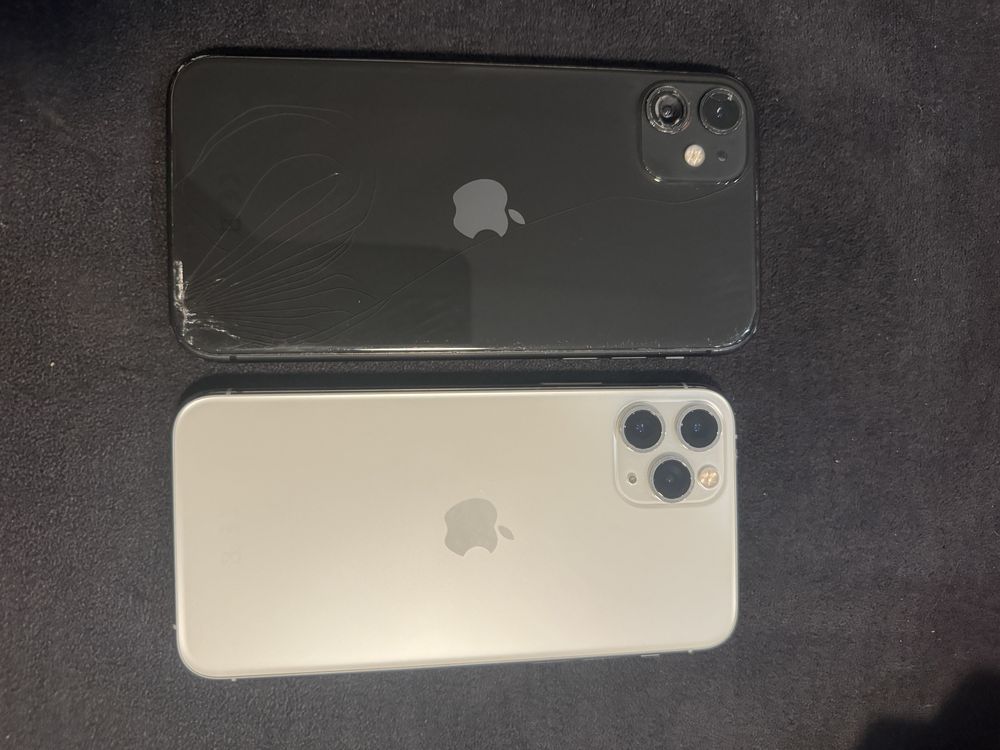 Dwa telefony iphone 11 pro i 11 iphone