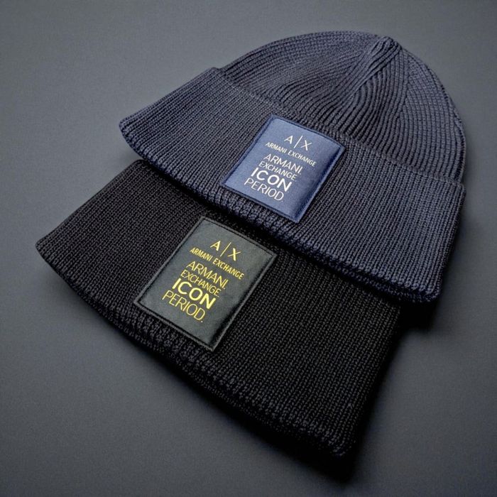 Шапка Armani Exchange чоловіча бавовняна шапка армані чоловіча