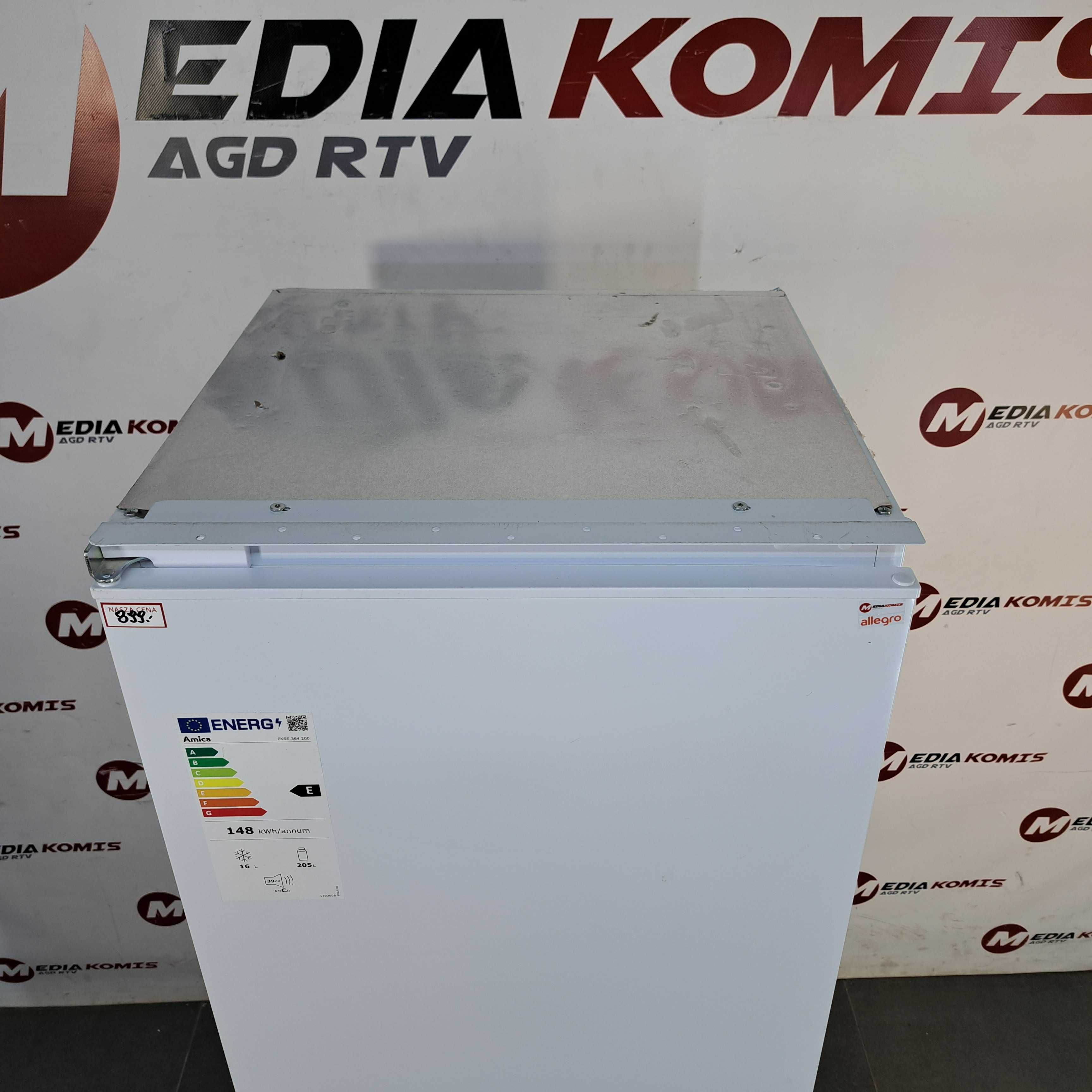 Lodówka Amica EKSS 364 200 (2 lata gwar) Klasa E / 39dB / 139,7cm wys
