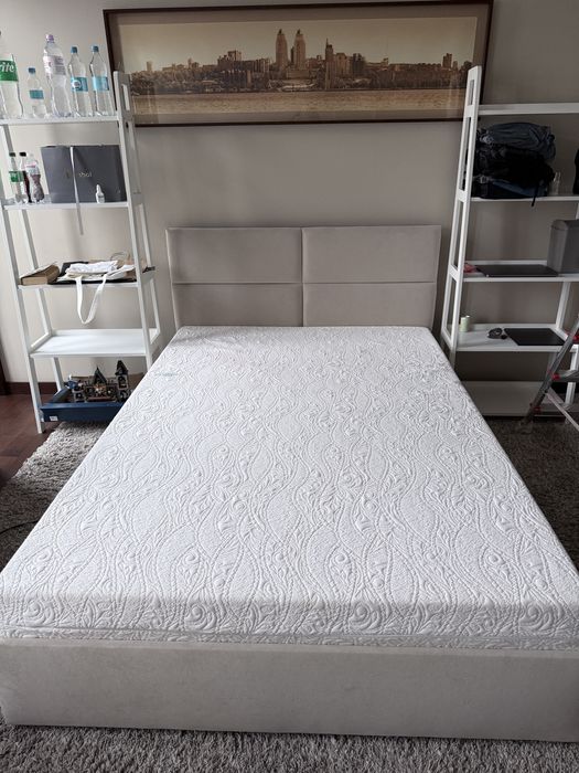 Ліжко 140*200 з матрацом тканина тедді