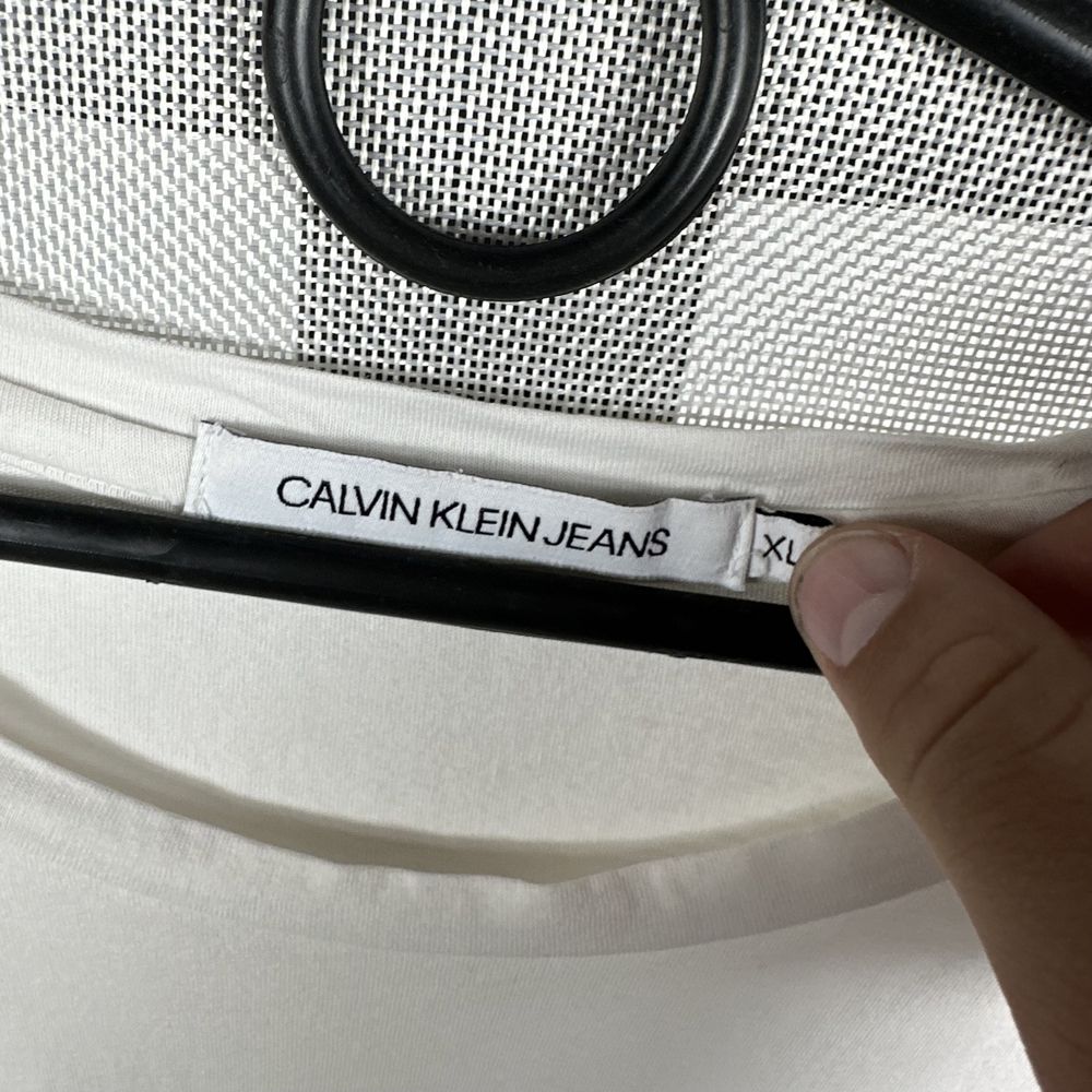 Футболка Calvin Klein Jeans Box Logo мужская кельвин кляйн белая чолов