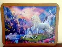 Quadro em peças de puzzle florescente