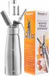 Profesjonalny Syfon do Bitej Śmietany Runesol 500ml Aluminiowy z 3 Dys