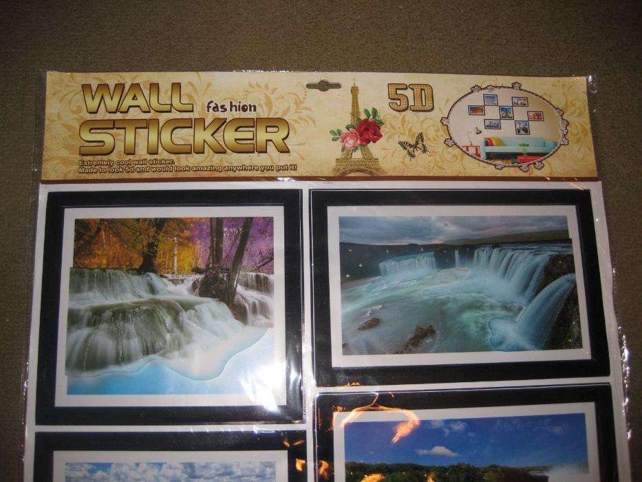 7 Stickers em 5D com Imagens de Quedas de Água/Selado