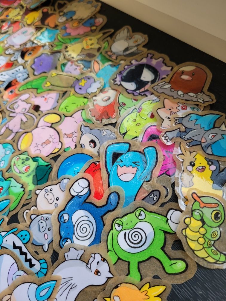 Pokemon Naklejki Handmade 25szt