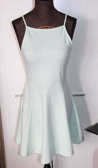 divided zielona miętowa niebieska sukienka na lato 36 s 34 xs h&m