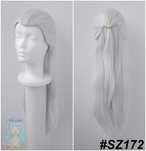 Wiedźmin Geralt Szara peruka jasna długa bez grzywki cosplay szary wig
