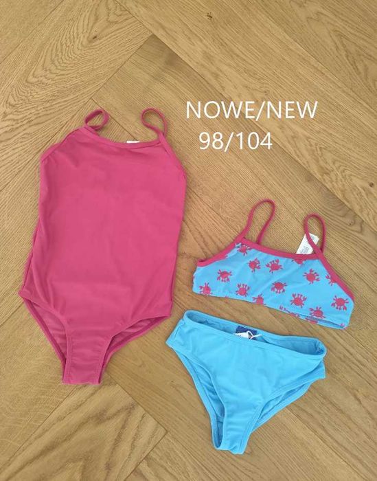 Zestaw 2szt- nowy strój kąpielowy 98/104 stroje  jednoczęściowy dwu